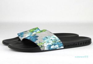 Moda feminina masculina flor azul flores sandálias de borracha chinelos flip flops meninos meninas causal praia chinelos5686726