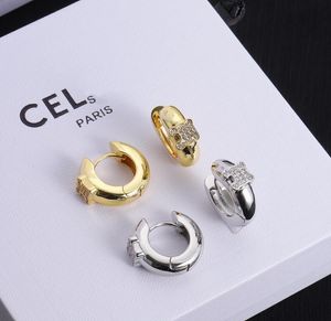 Fashion Classic Letter Circle Hoop Earring Eardrop Men Women Hip Hop Designer 18K Gold Silver Color Geometric Dangle Drop Earrings Jewelry Gift