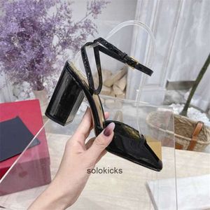 Shoes valentinolies Fashion Dress Shoes Women Leather 01-020 High Heel Metal Buckle Letter Wedding Party Business Casual Flat R142