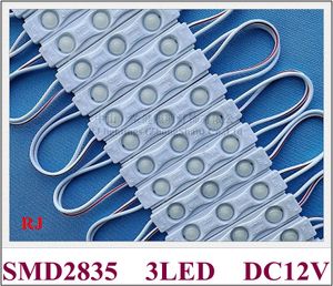 Lens Alüminyum PCB ile LED Modül Su geçirmez enjeksiyon Süper LED Modül İşareti için Işık DC12V 62mm*13mm*4mm SMD 2835 3 LED 1.2W 140LM ​​1000 PCS