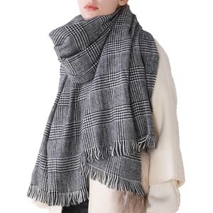 Kvinnor Autumn and Winter Scarf Black and White Classic Cashmere Plaid Scarfs Female Shawn New Fashion263h