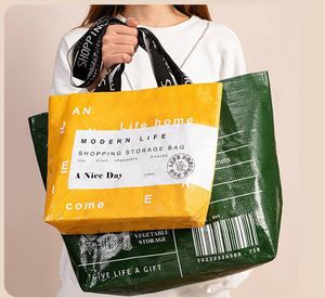 Foldable Shopping Reusable Eco for Vegetables Grocery Package Women's Shopper Bag Large Handbags Tote Bags Pocket Pouch