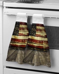 Полотенце с американским флагом, доска в стиле ретро, ручная бытовая впитывающая кухонная тряпка, детская