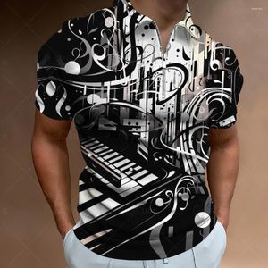 Polos Polos Fashion Business koszulka Polo Uwaga Print Summer Short Sleved T-shirt ulica Po swobodne duże ubranie