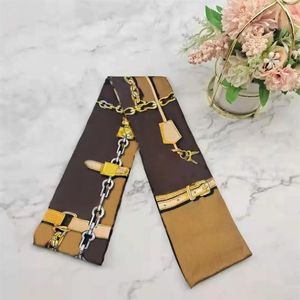 Designer cravat letras impressão floral lenço de seda bandana para mulheres moda alça longa saco cachecóis paris ombro tote bagagem rib2020