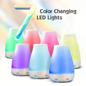 1pc semplice colorato luce notturna umidificatore diffusori aggiornati per oli essenziali, diffusore di aromaterapiadiffusore di olio essenziale di nebbia fredda, 7 luci LED che cambiano colore