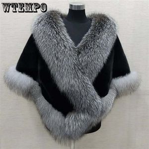 Kadın Cape Faux Fur Wrap Kadın Kürk Yakalama Pelerin Pelerin Panço Elbise Şal Sıcak Sonbahar ve Kış Toptan Eşarp 230923