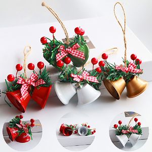 Decorações de Natal Decoração de férias Trumpet Bell Pingente Twine Red Fruit Acessórios Janela Pendurada Ferro Forjado 230923