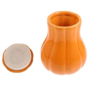 Bottiglie di stoccaggio Barattoli con coperchio a forma di zucca Tè in ceramica Piccoli contenitori in ceramica multifunzione con coperchi