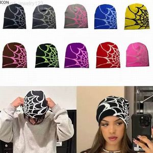 Designer Cap Y2K Beanie Spider Double-Layer Sticked Hat Winter For Men Women Fleece fodrad tjock varm pläd Skalle Reversibel utomhus vindtät skidklockkap