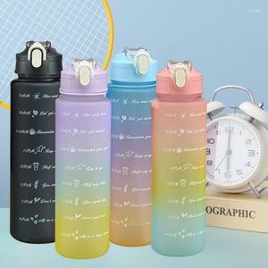 Water Bottles 300/900ML Bottle Motivational Sport For Girls Leakproof Drinking Outdoor Travel Fitness Jugs