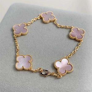 Van Clover Bracelet Designer Four Leaf Mother of Pearl 18ct Gold Branded Love Charm Crystal Diamond Jewellery GiftO4RB