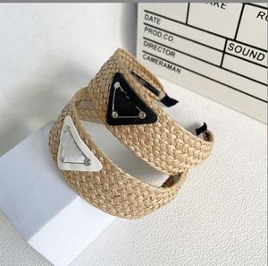 Designer Inverted Triangle Headbands Raffia Knit Hair bands For Charm Girl Brand Letter Elastic Head Wrap HairJewelry High Quality Fashion Accessory