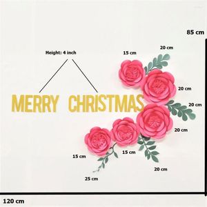 Decorative Flowers DIY Paper Flower Wall Decor Merry Christmas Backdrop Xmas Home Decoration Trending Floral Artificial Rose
