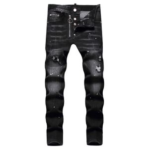 Mens Jeans Men Skinny Stretch Black Quality Classic Luxury Brand Blue Denim Pants Street Slim Fit Ripped Size 2838 230925