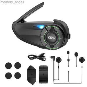 Walkie Talkie Ejeas Q8 Bluetooth-kompatibel motorcykel Intercom Waterproof Moto Group Interphone 6 Riders 1000m Wireless Interphone Headset HKD230925