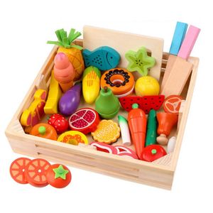 Cozinhas Play Food 15 estilos Simulação de madeira Ovo Cozinha Série Corte Frutas e Legumes Sobremesa Crianças Educacionais Play House Toys 230925