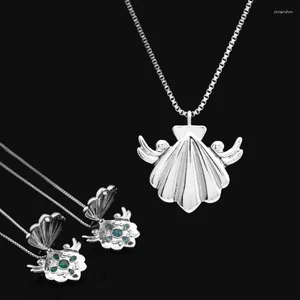 Chains Mermaid Melody Necklace For Women Nanami Ruchia Necklaces Female Shell Pendant Trend Silver Color Japanese Fashion Couples Gift