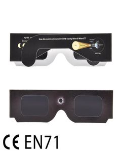 VRAR Accessorise 100pcslot Certified Safe 3D Paper Solar Glasses lentes vr Eclipse Viewing Glasses 2211072300853