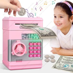 Kitchens Play Food ATM Piggy Bank for Boys Girls Mini Coin Money Saving Box with Password Kids Safe Jar With Auto Grab Bill Slot 230925