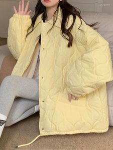 Casacos de trincheira femininos parkas para mulheres outono inverno 2023 moda coreana engrossar jaquetas quentes senhoras doce casual oversized