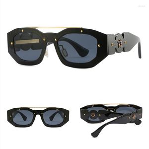 Sunglasses Square Frame For Woman Man Fashion Sun Glasses Mental Vintage Luxury Designer Women