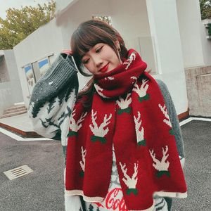 Scarves Couple Knitted Christmas Scarf Shawl Fashion Women Men Winter Warm Scarfs Thickened Couple's Neck Wrap Handmade