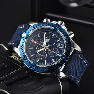 2023 NYA MENS Titta på Three Needle Quartz Titta högkvalitativ Top Luxury Brand Chronograph Clock Watch Rubber Watch Band Men Fashion Watches Ben-0A1