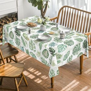 Table Cloth Summer Tropical Leaf Rectangle Tablecloth Kitchen Decoration Reusable Waterproof Holiday Party Cover