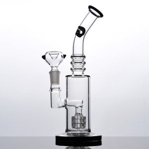 Bent Neck Glass Bongs Matrix Stereo Perc Bubblers Hookah Water Pipe Dab Rig Recycler Rökningstillbehör