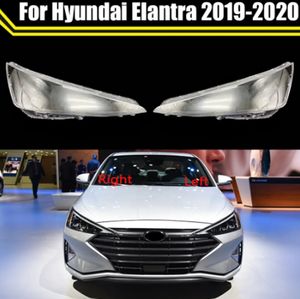 Auto Paralume Anteriore Faro Borsette Faro Copertura Trasparente Ombra Lente di Vetro Per Hyundai Elantra 2019-2020 Auto Tappi di Luce
