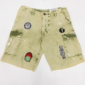 Summer Men's Embroidery Washed Vintage Top Quality Shorts