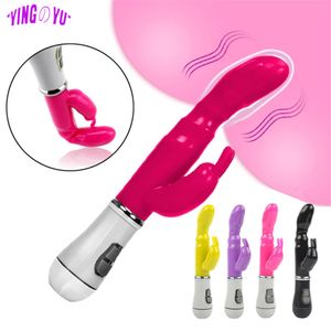 Vibratorer G Spot Rabbit Vibrator for Women Dual Vibration Dildo Waterproof Female Vagina Clitoris Massager Adult Sex Toys Erotic Products 230925