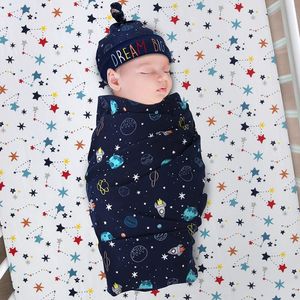 16221 Newborn Infant Baby Swaddle Sleeping Cloth Soft Comfy Baby Muslin Blanket With Hat 2pcs/set