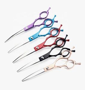 Hair Scissors 65 Inch Left And Right 440C Japanese Stainless Steel Grooming Curved Blade Dog9744277