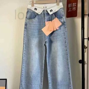 Damenjeans Designer M Family 23 Neues Flip-Design mit Buchstabendruck zeigt Körpergröße, schlankes und vielseitiges gerades Bein für Frauen ORG2