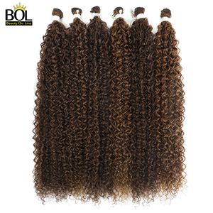 Human Hair Bulks BOL Curly Natural Hair Extensions Lange synthetische Jerry Curly Bundles Ombre Blonde Fake Hair für Frauen Hitzebeständige Welle 230925