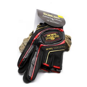 Guantes deportivos Guantes de pesca del sol Hombres de cuero Antidlip 3/5 Guantes de pesca de medio dedo medio de pesca de pesca deportiva