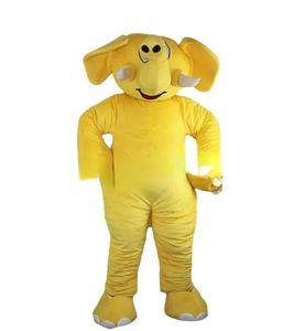 Halloween Gelber Fursuit Elefant Maskottchen Kostüm Prop Show Cartoon Puppenkostüm Puppenkostüm Menschenkostüm