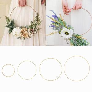 Party Decoration 10-40 cm Metal/träring blomma Garland Floral Hoop Wreath Centerpiece For Table Craft Circle Round Diy Wedding Decor