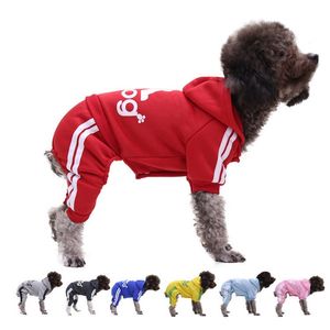 Hoodies de cachorro, roupas de cachorro Pullover 4 pernas macacão de cachorro Selta de moletom para cachorrinho de inverno Casto de algodão com capuz para cães pequenos médios grandes gatos