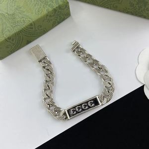 Herrkedja armband silverhalsband designer smycken set tjocka kedjor länk emaljhänge halsband hip hop kärlek armband med låda d-5