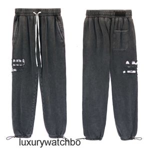 Mens Pants Designer Amirres Sportpants Byxa tvättvatten gör gamla bokstäver hand slitna tryckta trendiga dragkammar smala passande sanitet high street leggings casual oppi