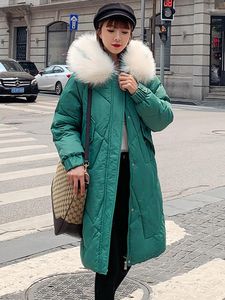 Kvinnors dike rockar parka ner bomullsjacka vinterrock kvinnor kläder 2023 varma långa kvinnliga jackor koreanska parkor plus storlek zt4196