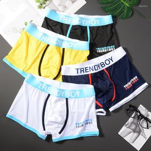 Underpants Men Underwear Boxer Briefs Ice Silk Printed Shorts Trend Youth Sports Personality Men's