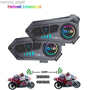 Walkie Talkie Wireless Helmet Headset Intercom for Motocycle Waterproof noise reduction Handsfree Motobike Helmet Interphone Share Music HKD230925