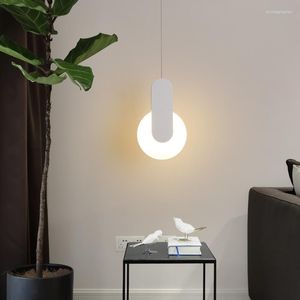 Lampade a sospensione Luci LED nordiche Lampadari bianchi neri Comodino moderno Sala da pranzo Ristorante Bar Arredamento Sospensione sospesa