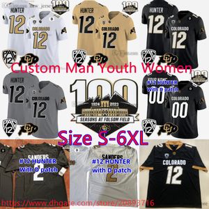 NCAA Football Unveiled 1924-2023 100th Anniversary New Legend Colorado Buffaloes 12 Travis Hunter Jersey Stitch Patch 12 Pac Jerseys Custom S-6XL Man women youth kids