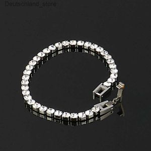 Charmarmband 4mm tenniskedjan rostfritt stål armband män hiphop armband kristall zirkonarmband för kvinnor gotiska smycken armband q230925