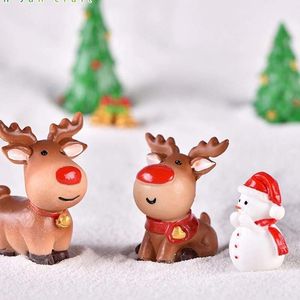 Obiekty dekoracyjne figurki świąteczne żywicę łosia elk santa claus ozdoby Wesołych Świąt Dekoracja na figurki domowe Miniature